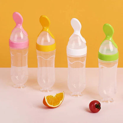 Baby Food Squeeze Bottle With Spoon